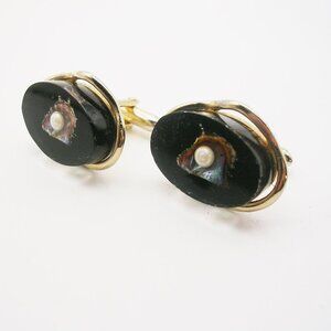 Oyster Pearl Cuff Links vintage Swank Men's Shirt Accessory Wedding Jewelry